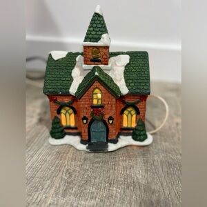 Festive Holiday Village House with Lights